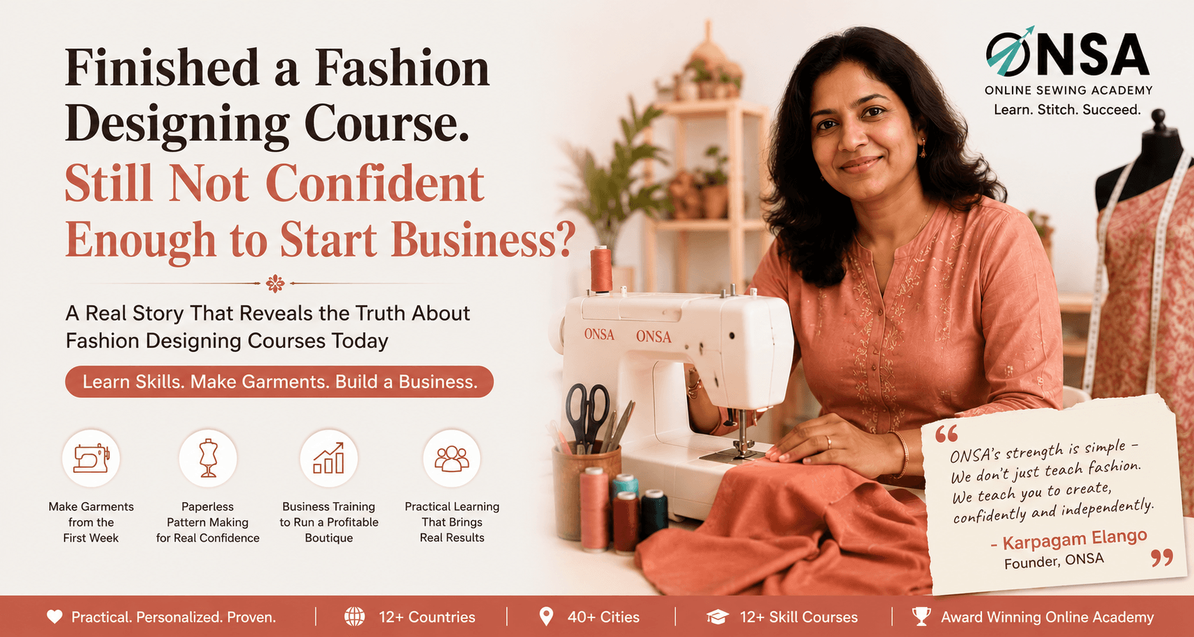 Finished a fashion designing course but still not confident to start a business? A real story from ONSA